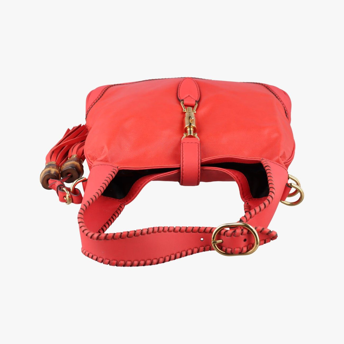 Gucci New Jackie Orange Leather Shoulder Bag — view 8