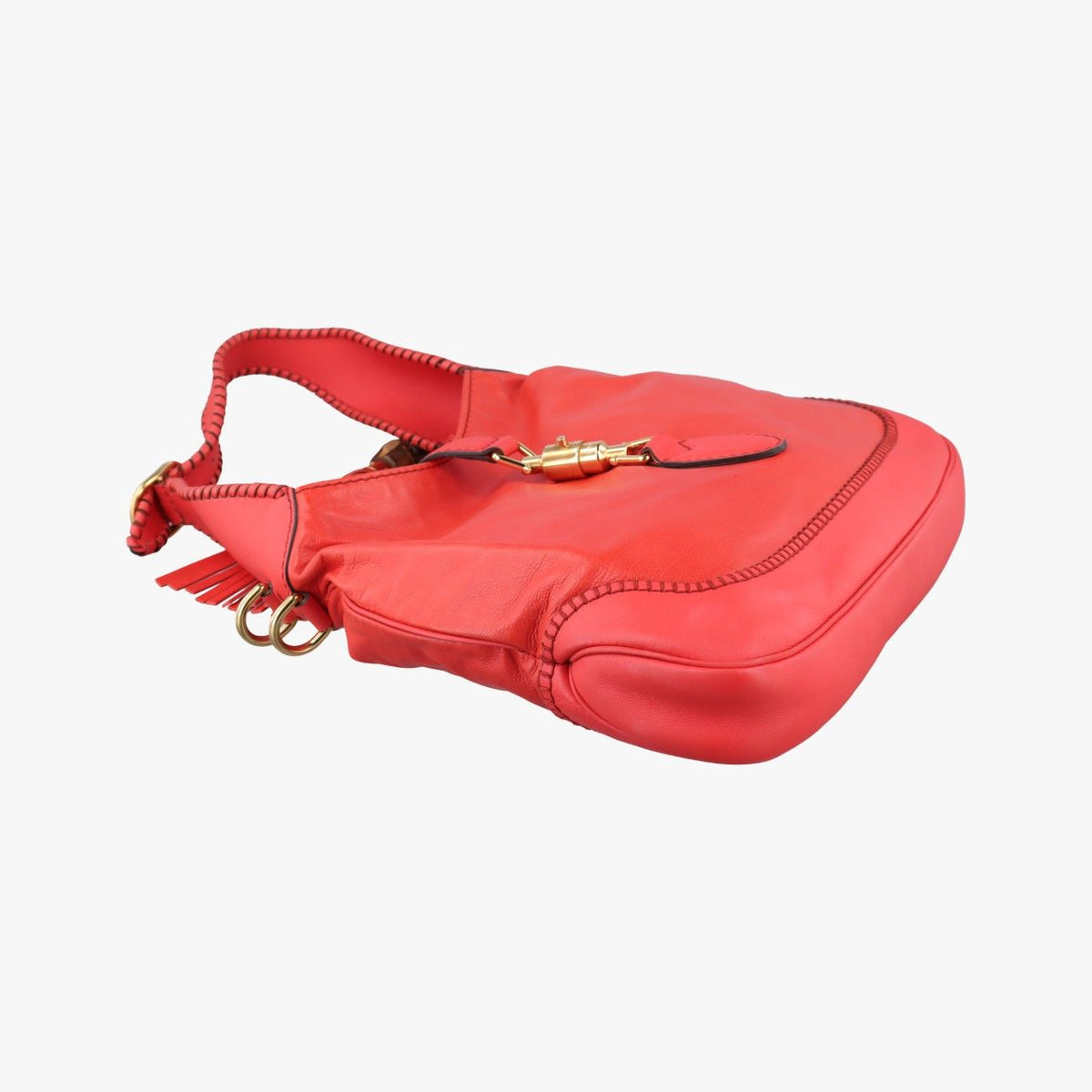 Gucci New Jackie Orange Leather Shoulder Bag — view 5