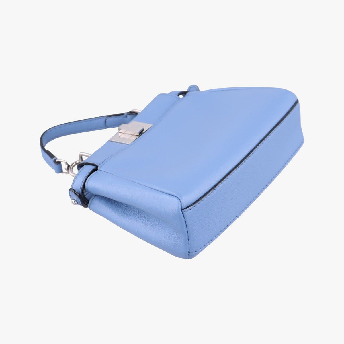 Fendi Micro Peekaboo Blue Leather Handbag — view 7