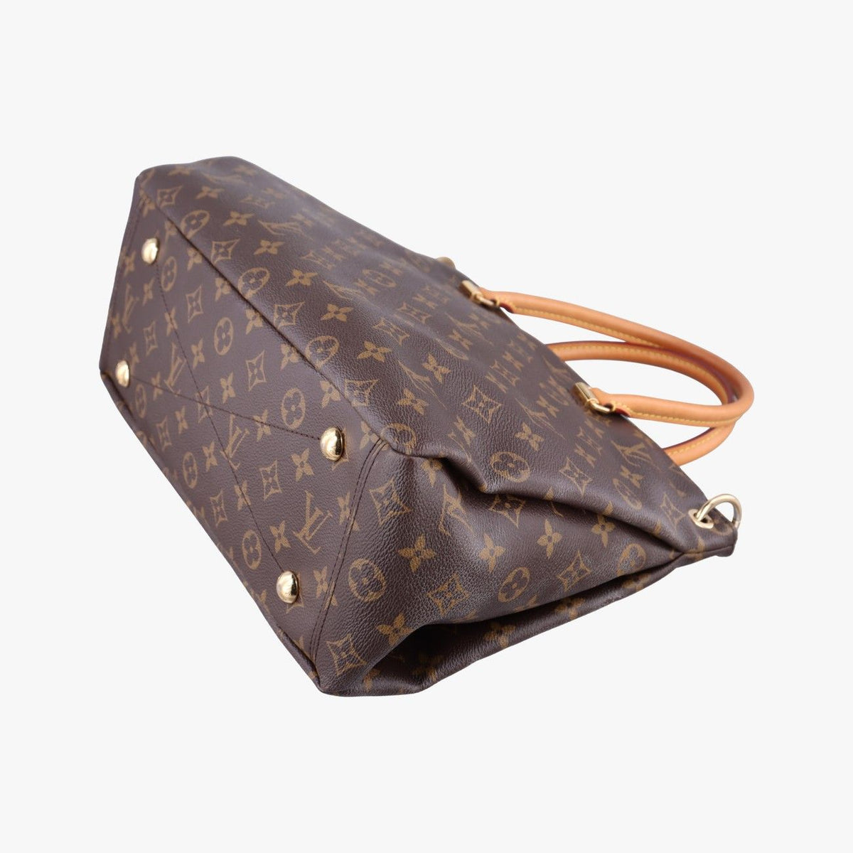 Louis Vuitton Pallas Monogram Brown Blue Ciel Canvas Calfskin Handbag — view 4