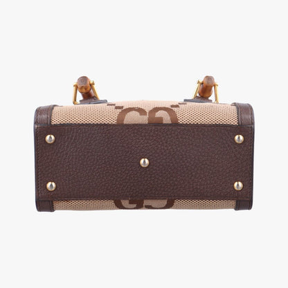 Gucci Diana Jumbo GG Mini Brown Canvas Leather — view 3