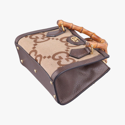 Gucci Diana Jumbo GG Mini Brown Canvas Leather — view 4