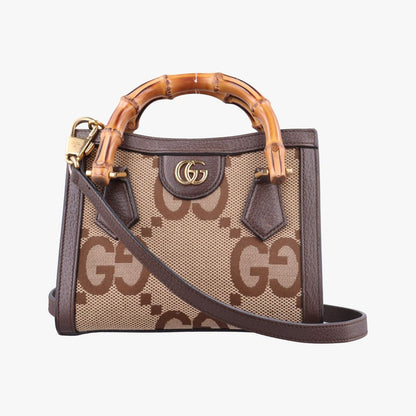 Gucci Diana Jumbo GG Mini Brown Canvas Leather
