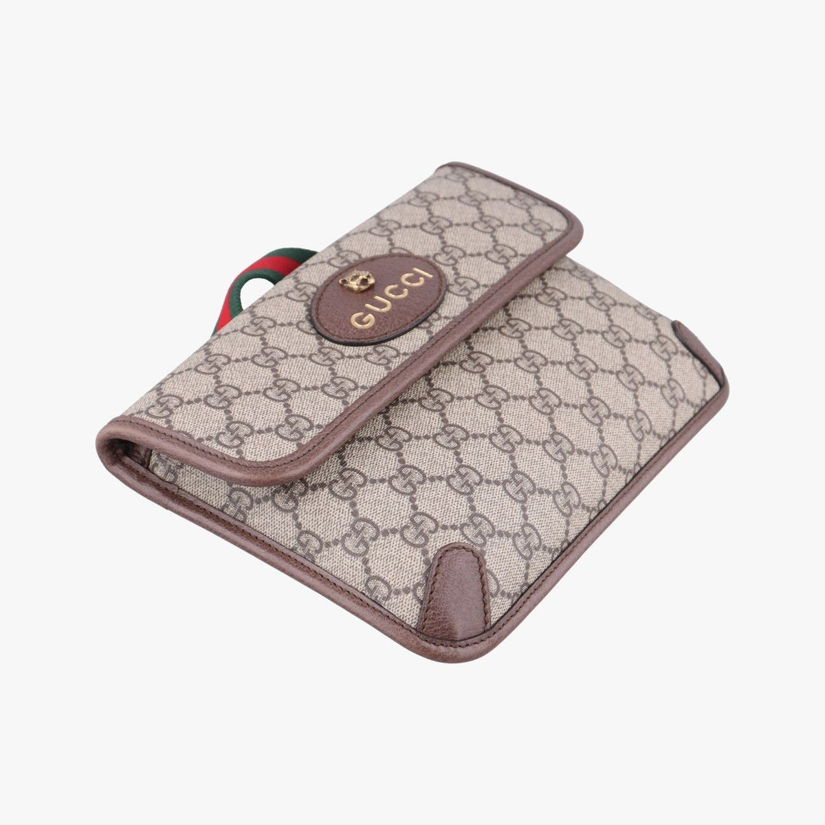 Gucci Neo Vintage GG Supreme Beige Brown Leather Handbag — view 5