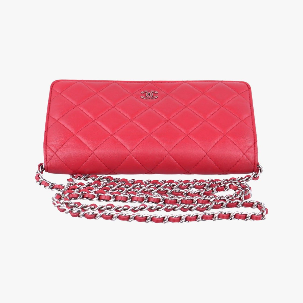 Chanel Quilted CC Logo Red Lambskin — view 8