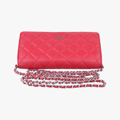 Chanel Quilted CC Logo Red Lambskin — view 8