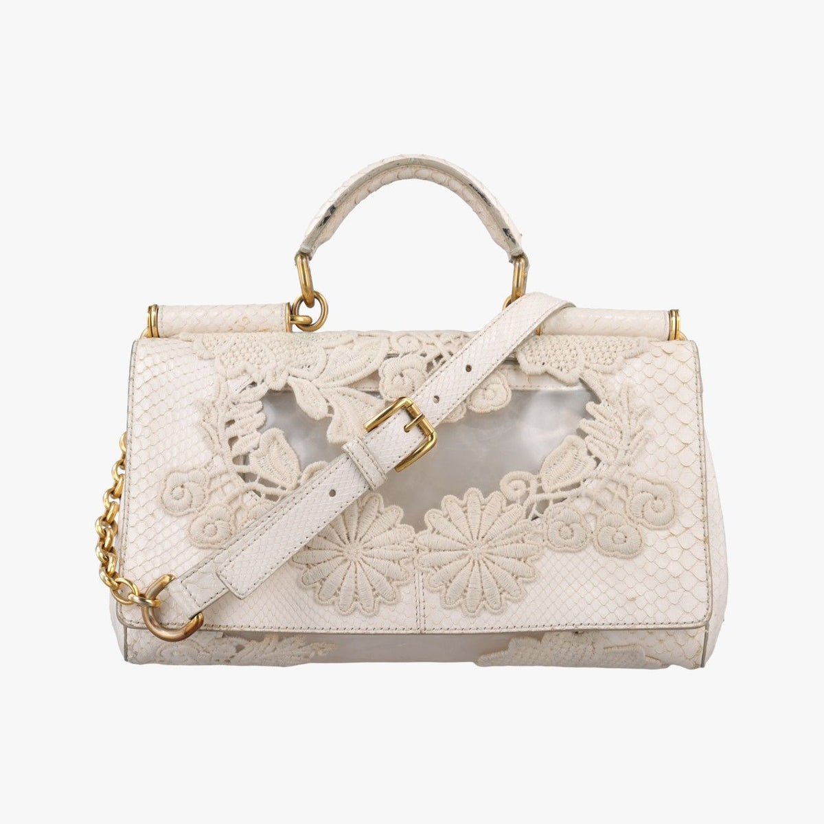 Dolce & Gabbana Sicily White Snakeskin