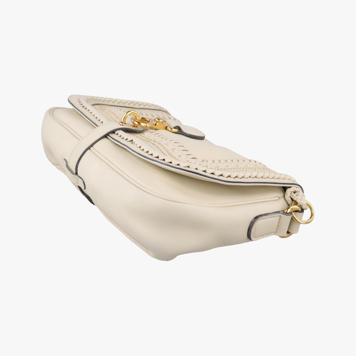 Gucci Tassel Handmade Medium Flap Bag White Leather — view 4