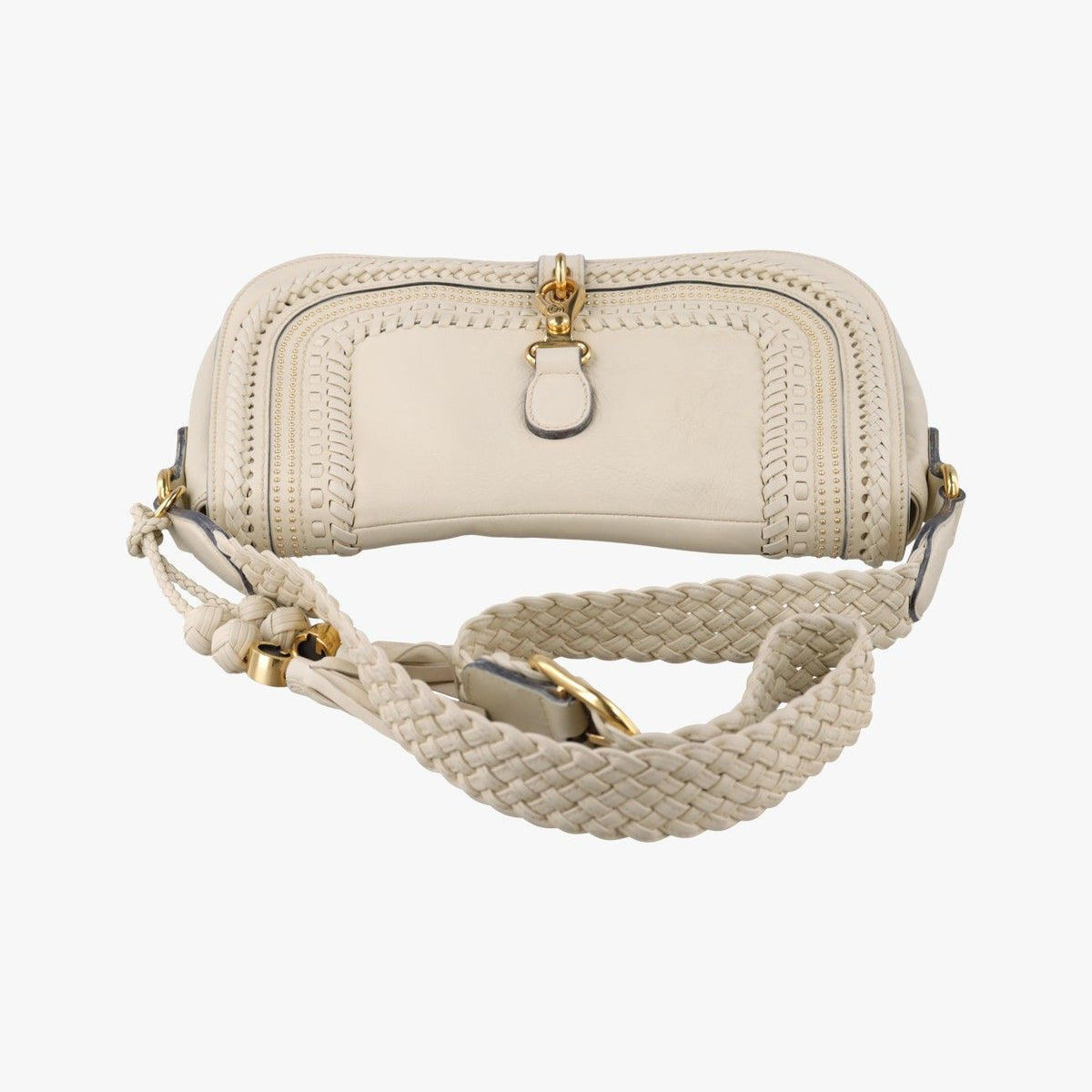 Gucci Tassel Handmade Medium Flap Bag White Leather — view 8