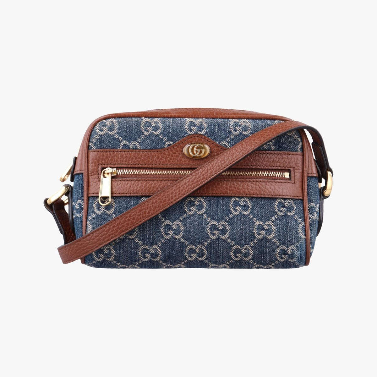 Gucci Ophidia Blue Brown Denim Leather