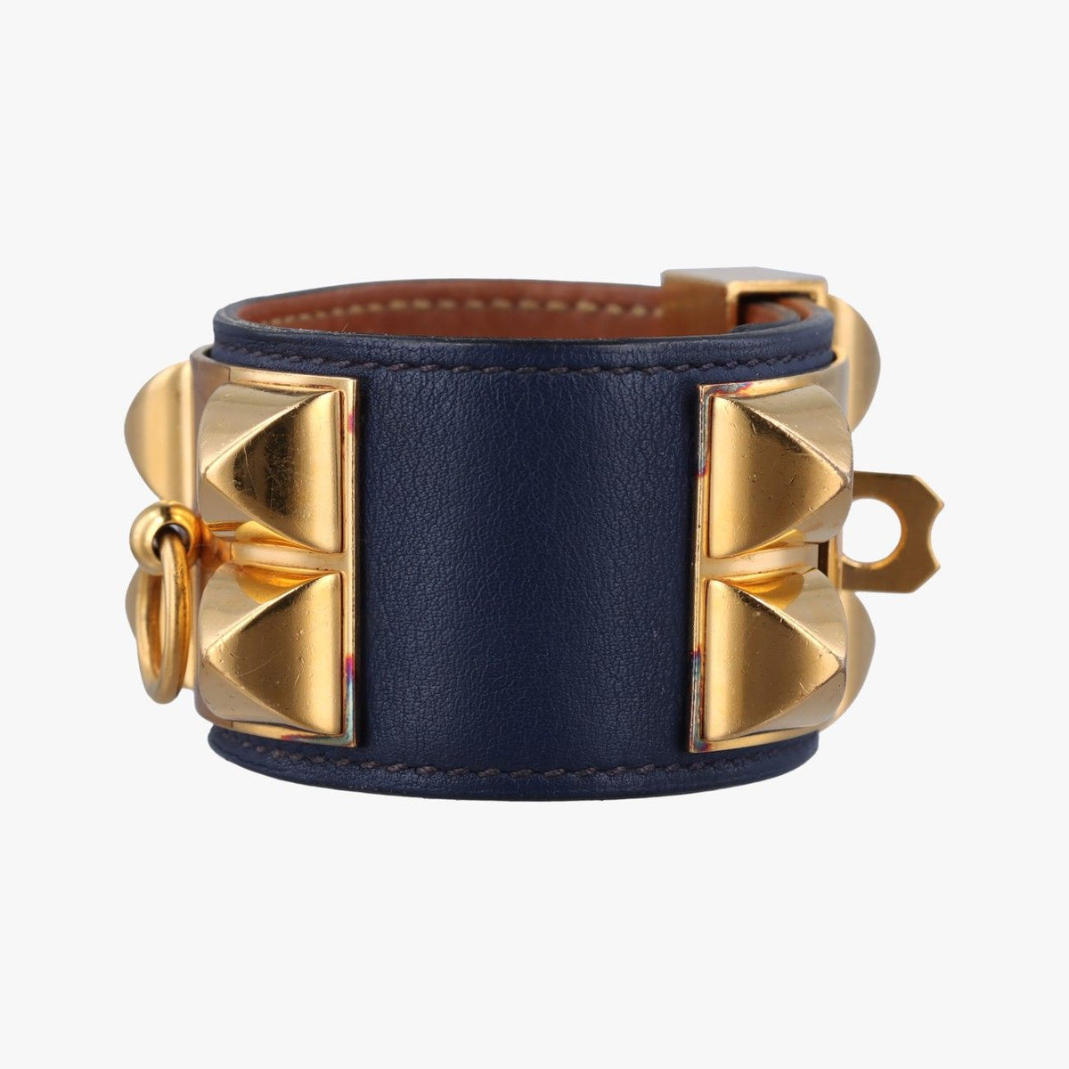 Hermes Collier de Chien Blue Gold Leather S — view 3