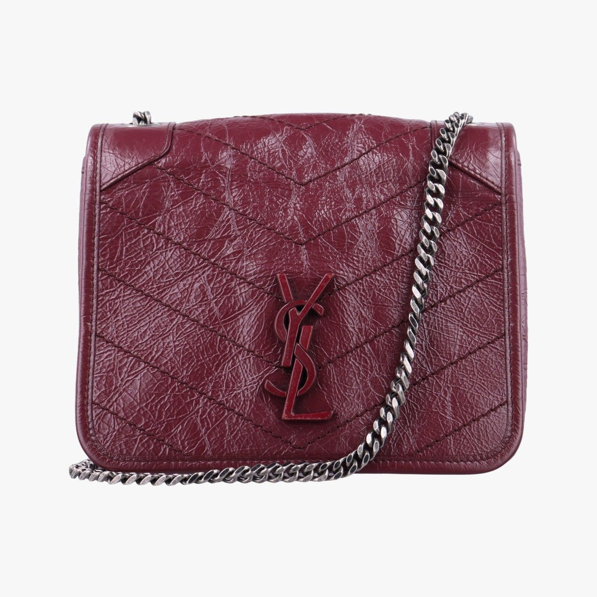 Saint Laurent Niki Wine Red Leather