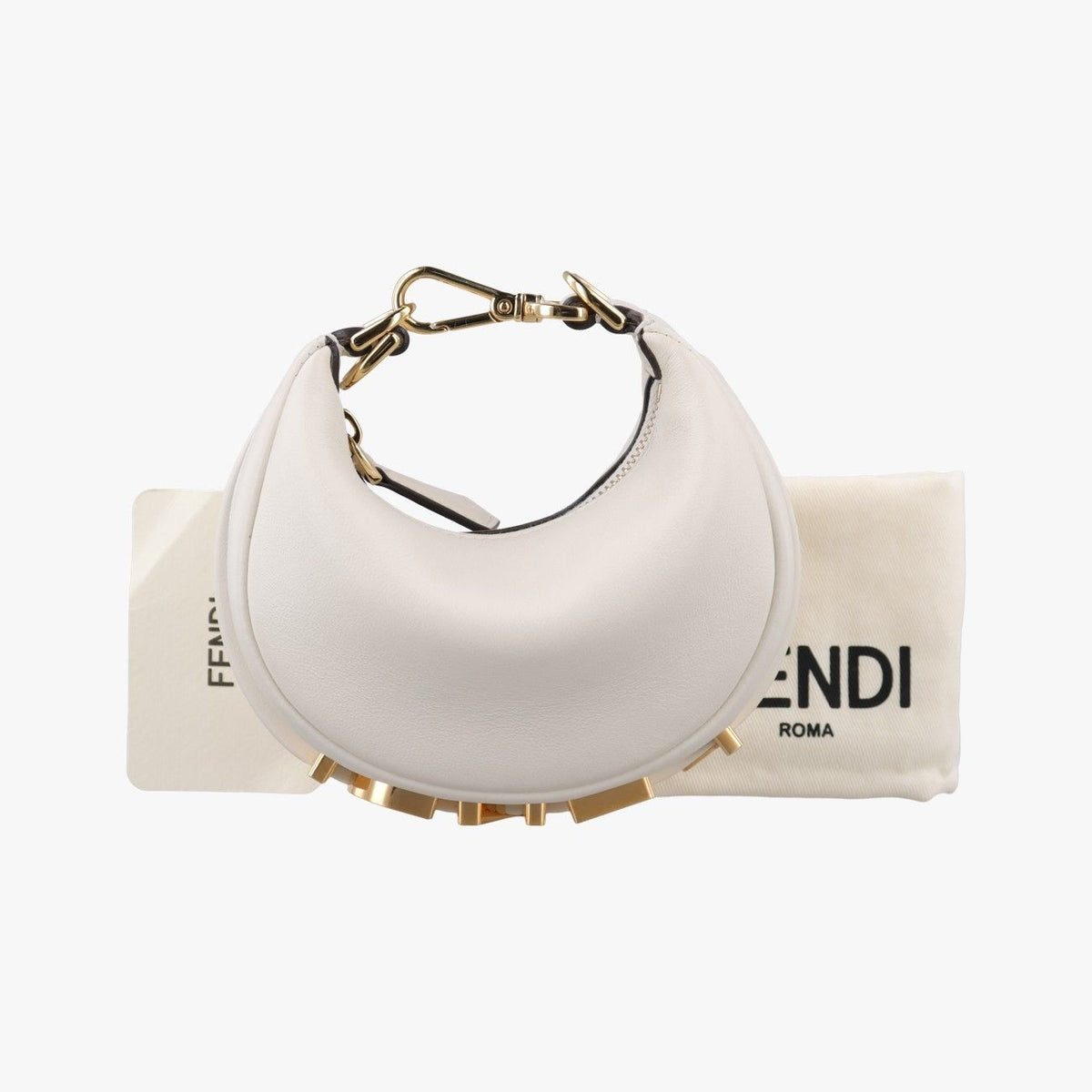 Fendi Nano Graphy White Clutch