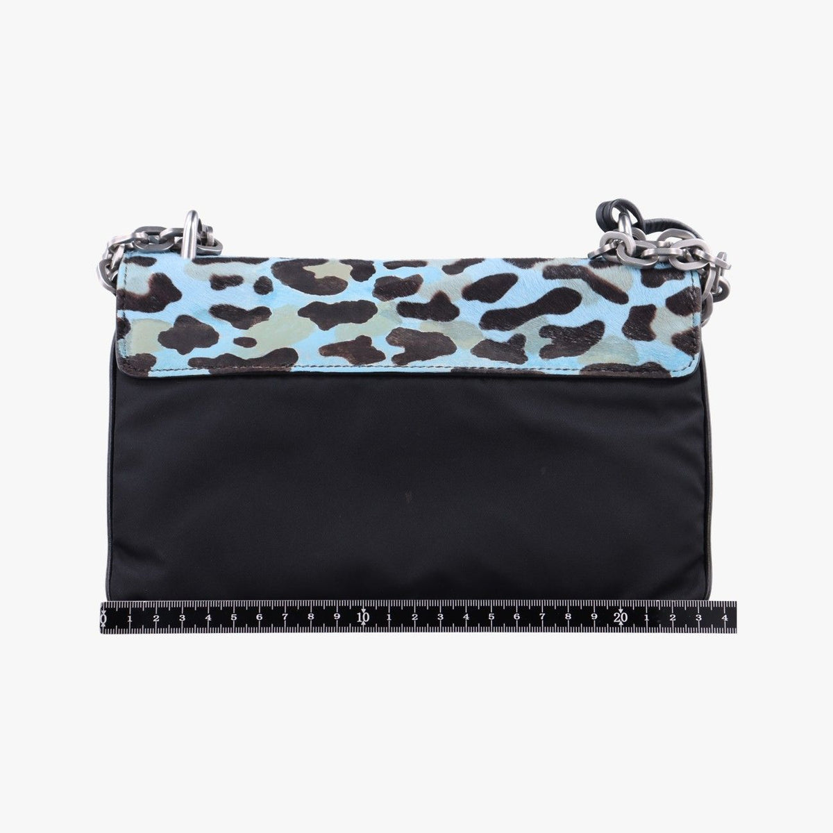 Prada Leopard Print Blue Black Calf Hair Nylon — view 2