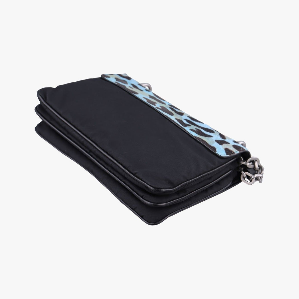 Prada Leopard Print Blue Black Calf Hair Nylon — view 6