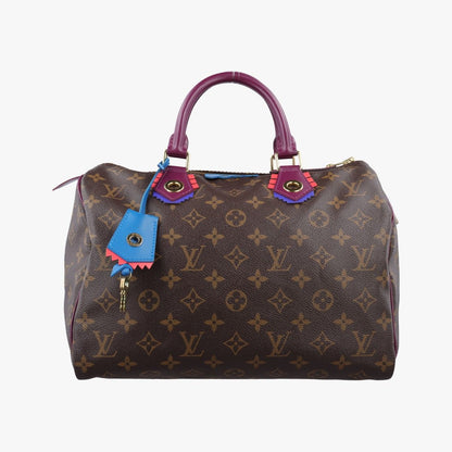 Louis Vuitton Speedy 30 Monogram Brown Magenta Totem Handbag