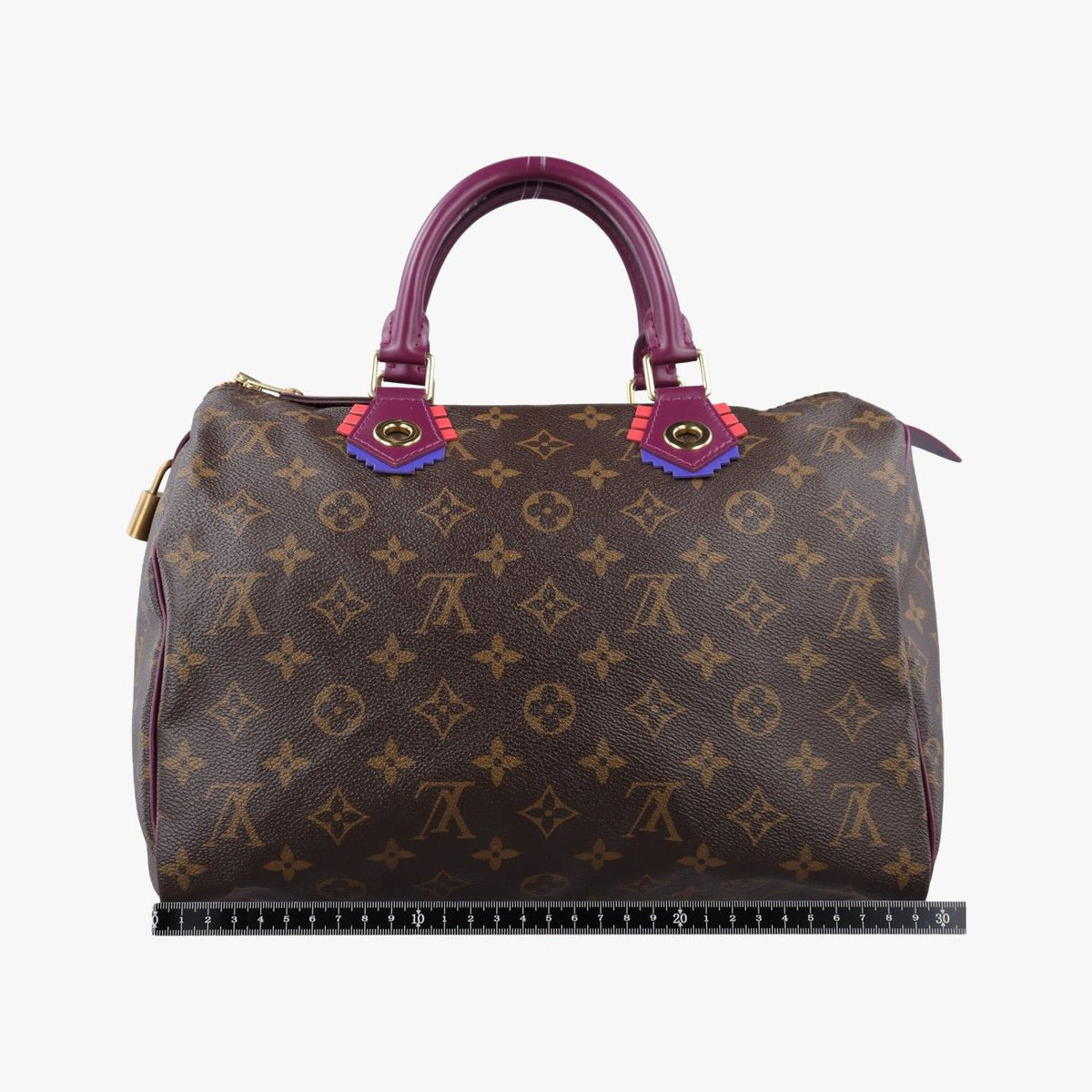 Louis Vuitton Speedy 30 Monogram Brown Magenta Totem Handbag — view 2