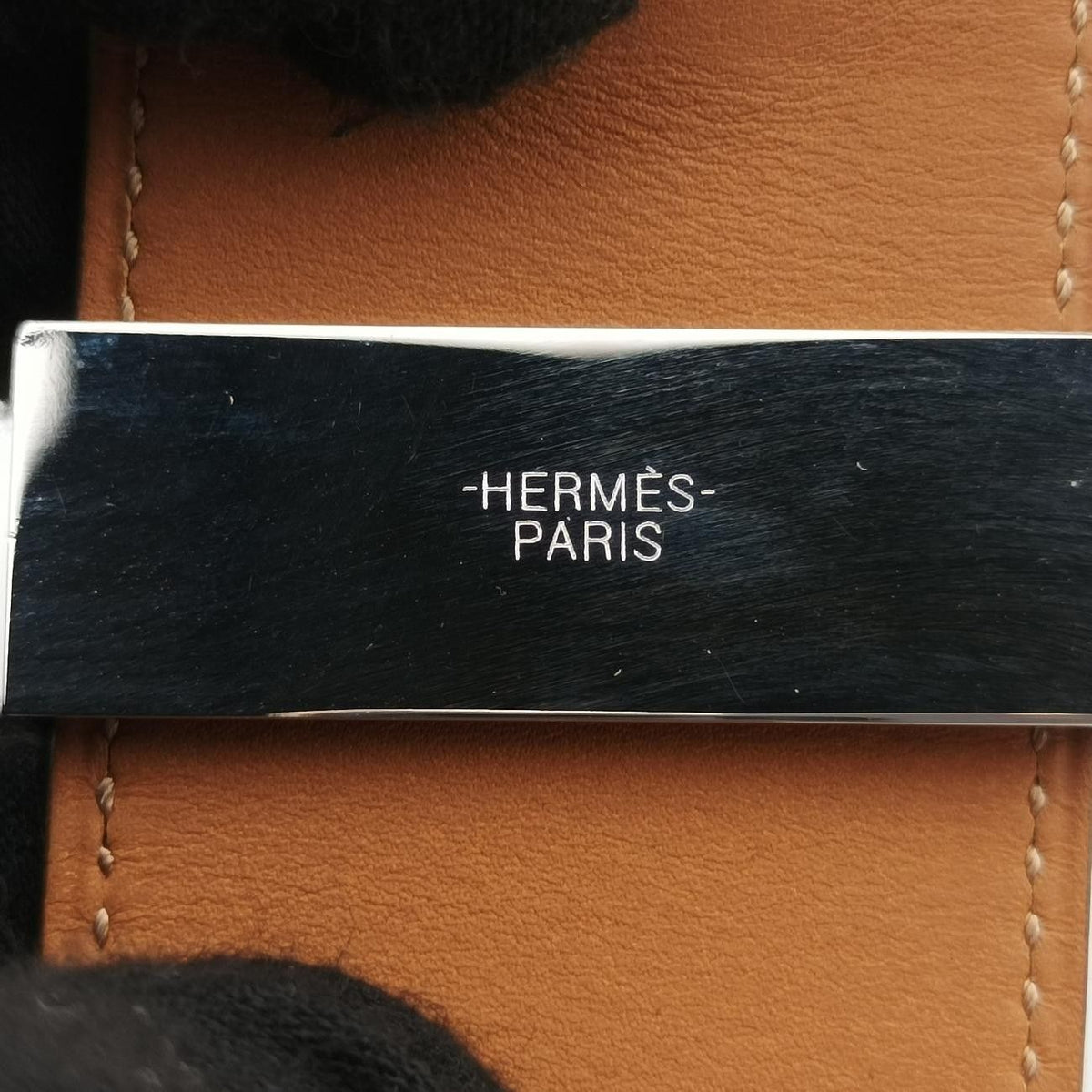 Hermes Collier de Chien Green Silver Leather S Q 48 — view 6