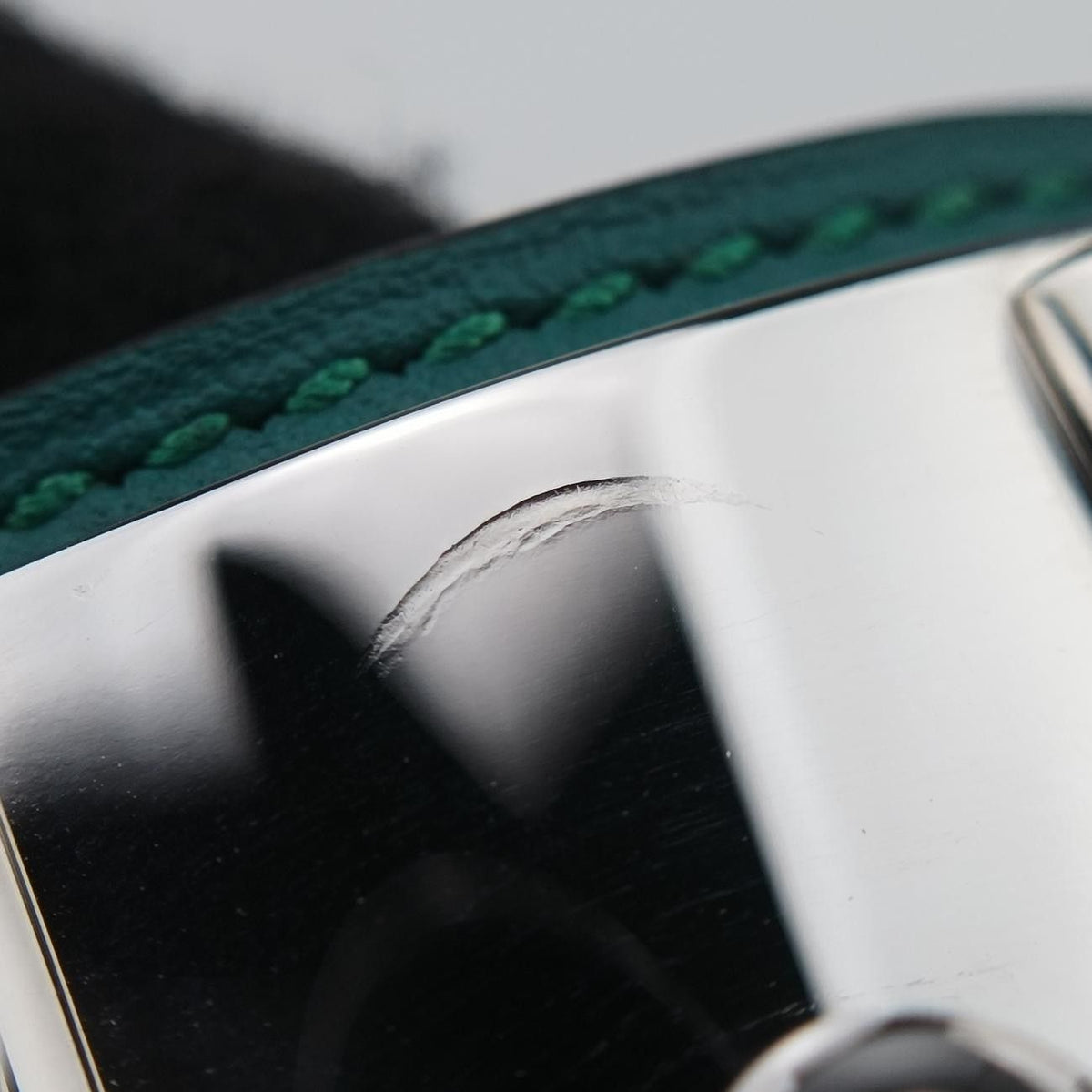 Hermes Collier de Chien Green Silver Leather S Q 48 — view 8