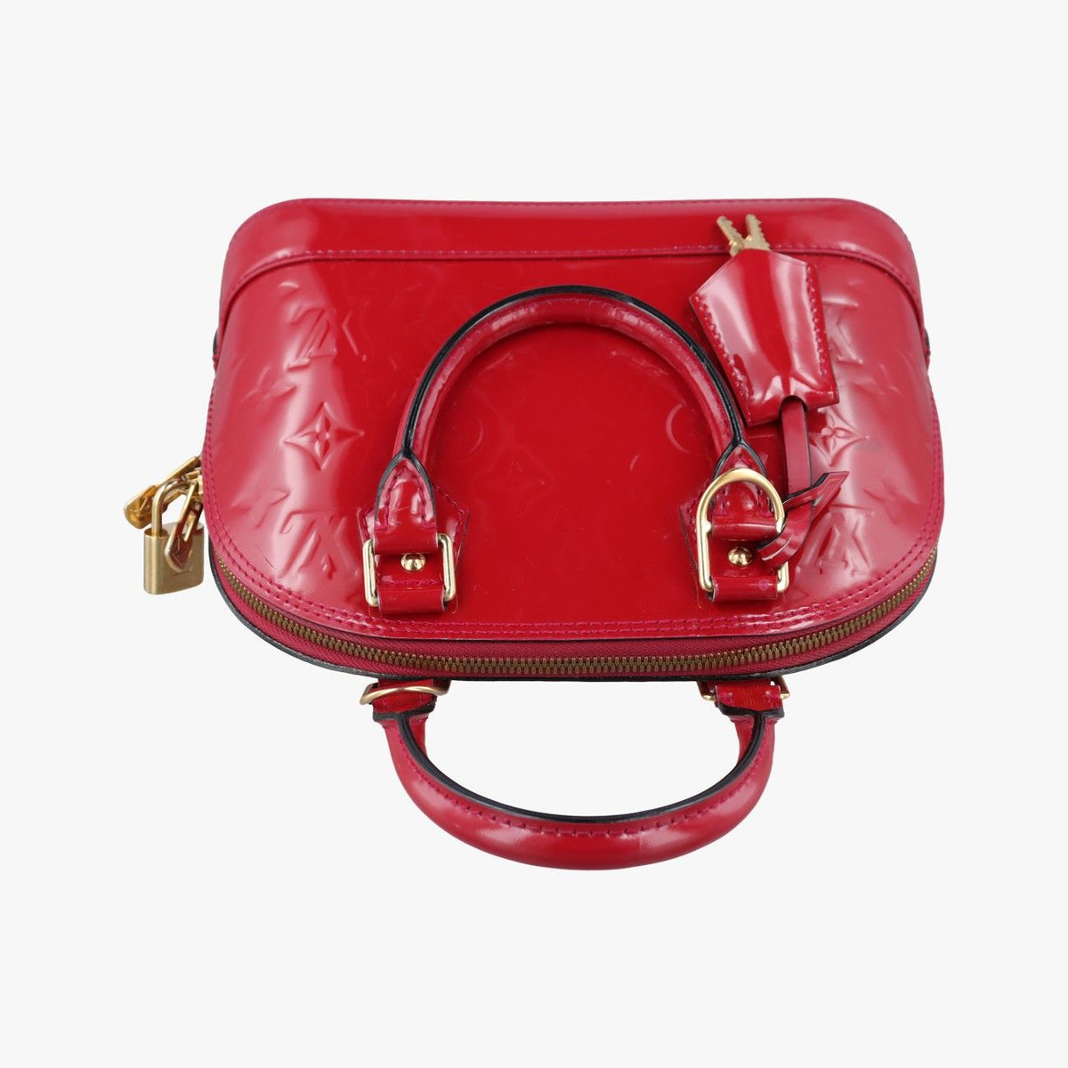 Louis Vuitton Alma BB Pomme D'amour Vernis Handbag — view 8