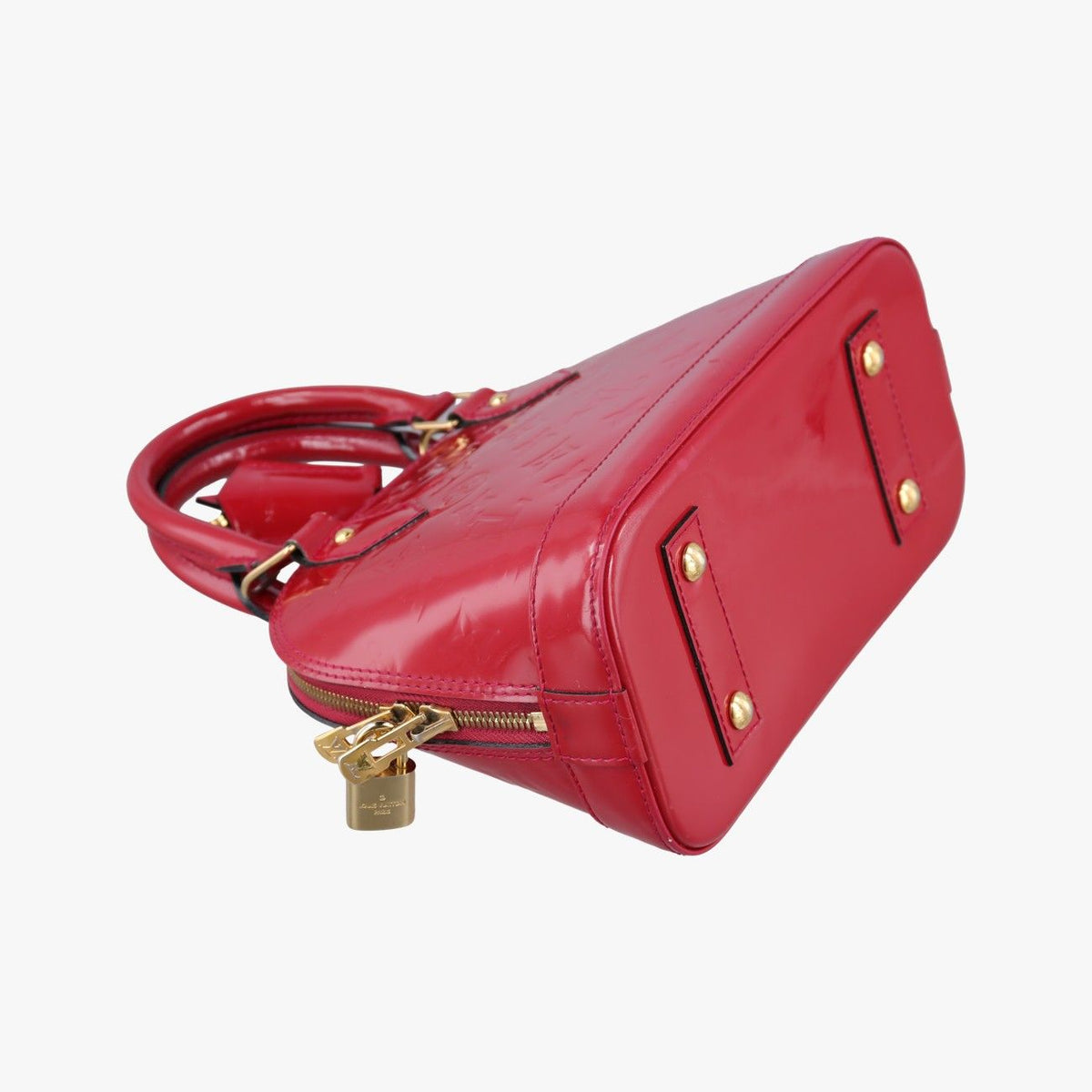 Louis Vuitton Alma BB Pomme D'amour Vernis Handbag — view 7