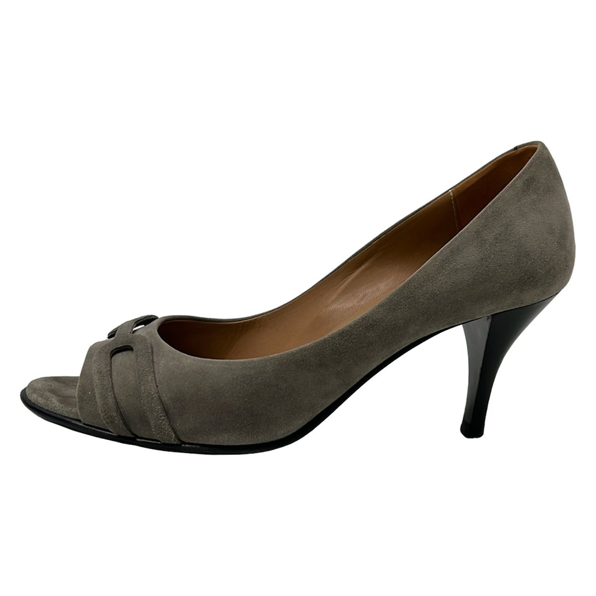 Hermes Pumps Gray Open Toe Heels