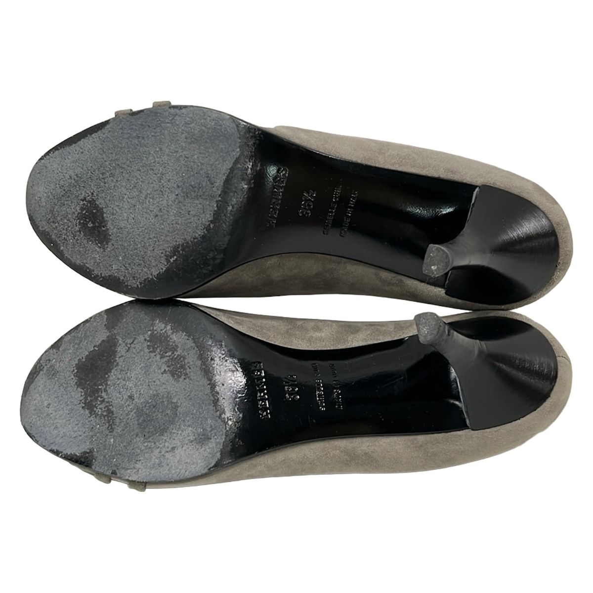 Hermes Pumps Gray Open Toe Heels — view 4