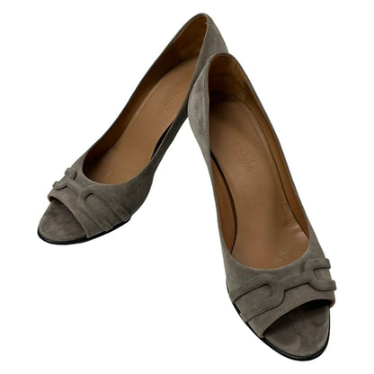 Hermes Pumps Gray Open Toe Heels — view 2