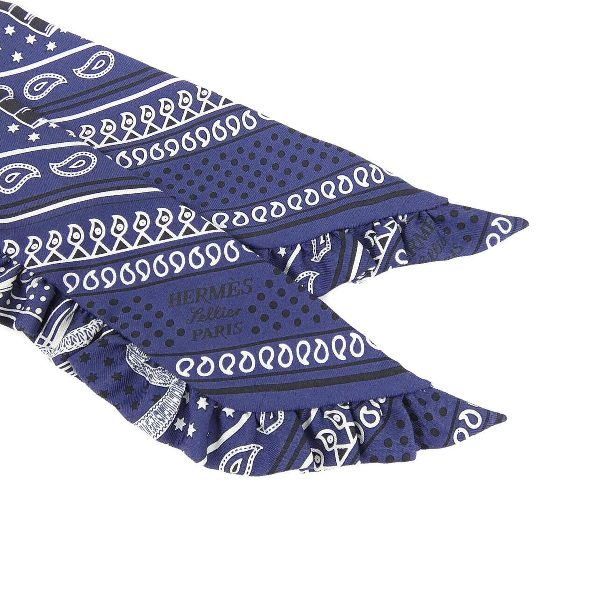 Hermes Eperon D'or Bandana Twilly Frill Scarf — view 2