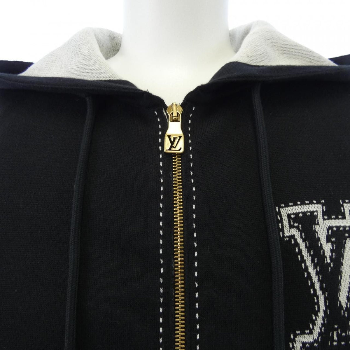 Louis Vuitton Graphic Intarsia Zip Cotton Hoodie — view 5