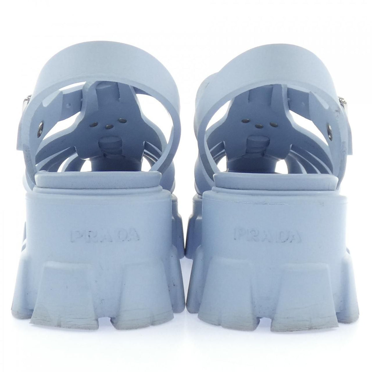 Prada Triangle Logo Monolith Foam Rubber Sandals — view 5
