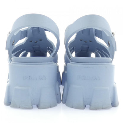 Prada Triangle Logo Monolith Foam Rubber Sandals — view 5