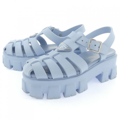 Prada Triangle Logo Monolith Foam Rubber Sandals — view 3