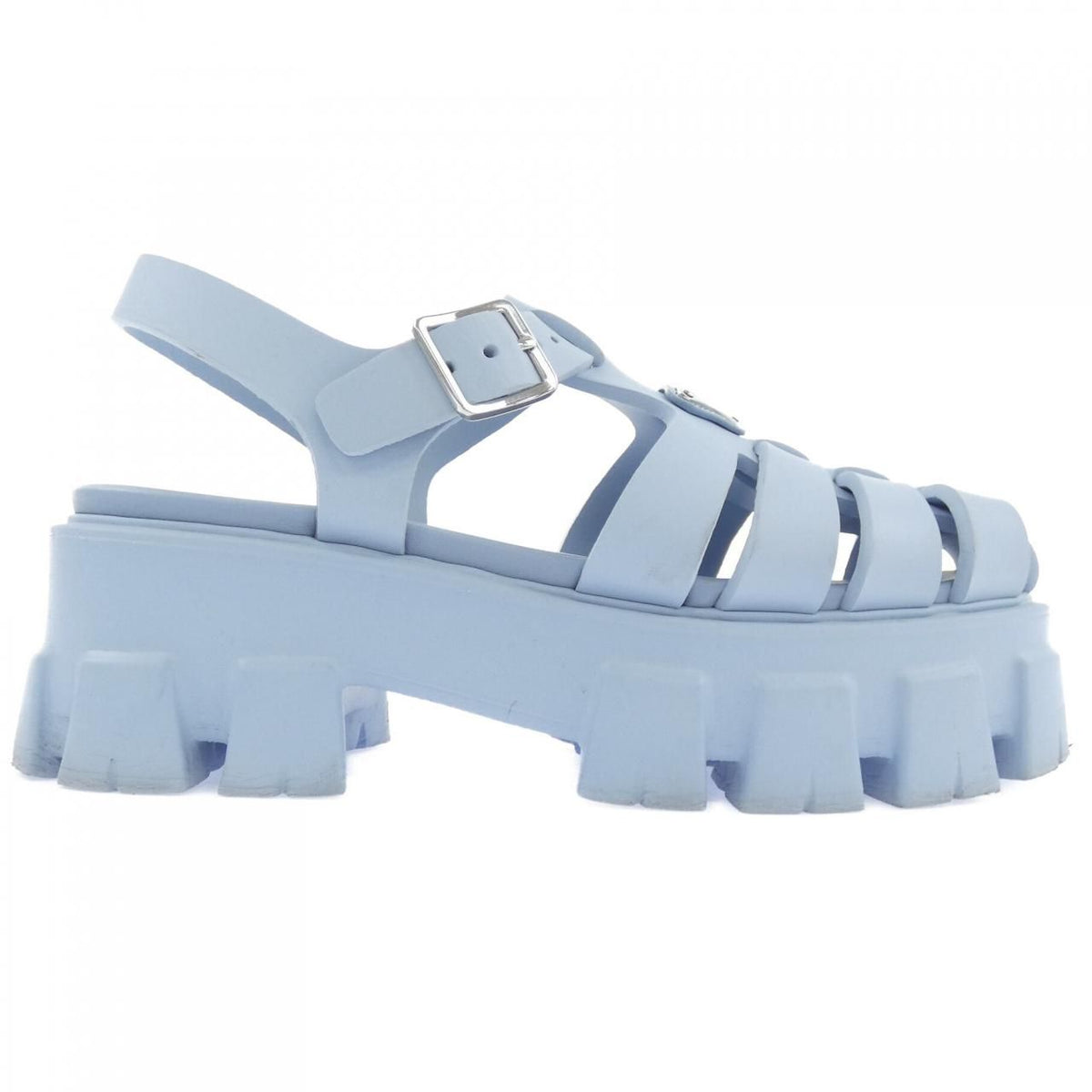 Prada Triangle Logo Monolith Foam Rubber Sandals