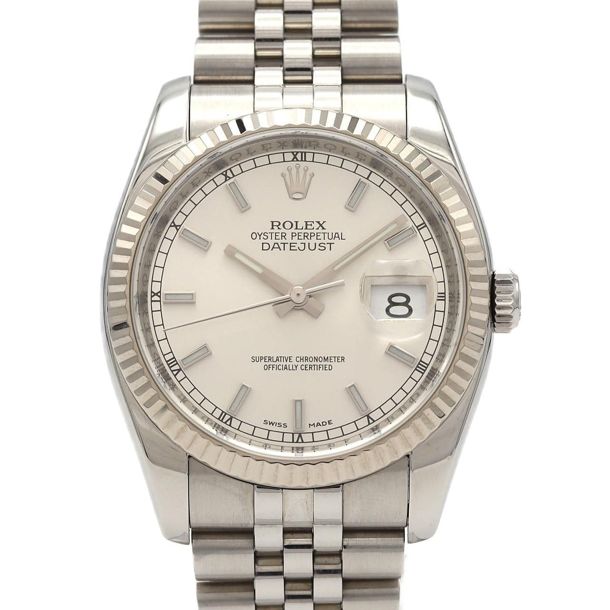 Rolex Datejust Stainless Steel White Gold Automatic