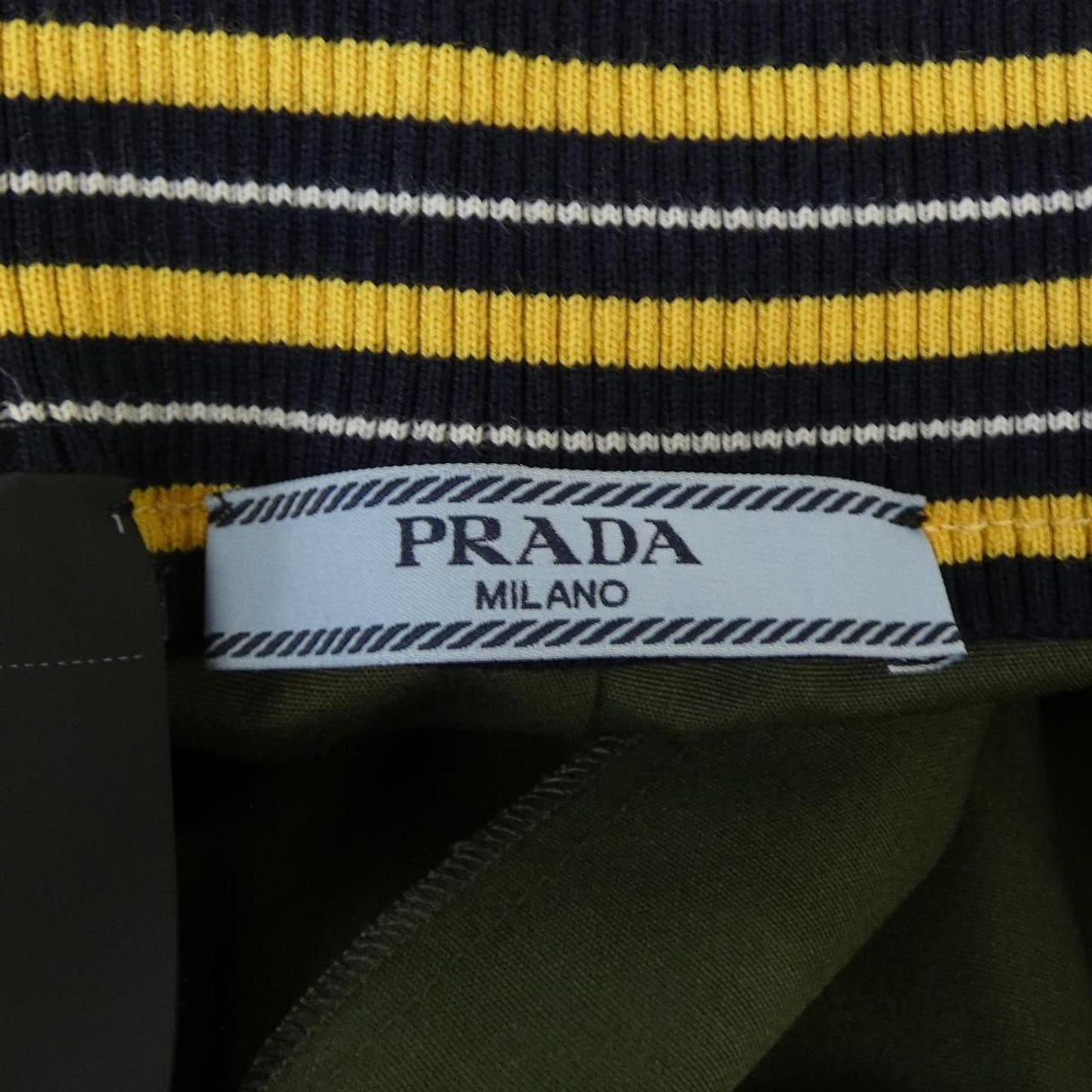 Prada Triangle Logo Pleated Color Poplin Midi Skirt — view 4