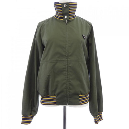 Prada Triangle Logo Poplin Turtleneck Jacket