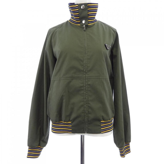 Prada Triangle Logo Poplin Turtleneck Jacket