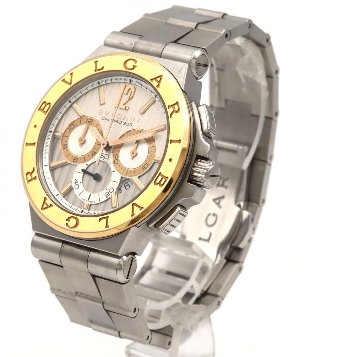 Bvlgari Bulgari Diagono Caribullo 303 PG Stainless Steel Pink Gold Automatic — view 2