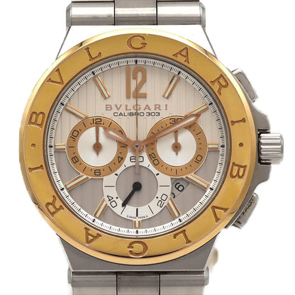 Bvlgari Bulgari Diagono Caribullo 303 PG Stainless Steel Pink Gold Automatic