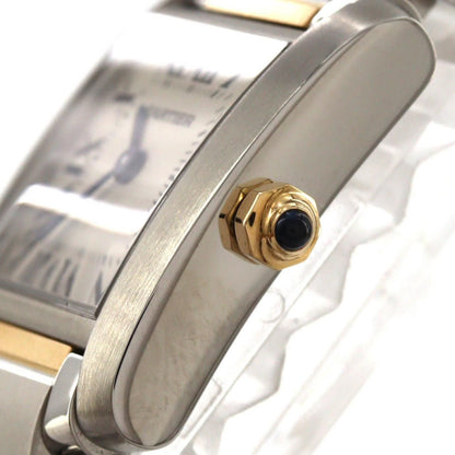 Cartier Tank Francaise SM Stainless Steel Yellow Gold Quartz Watch — view 3