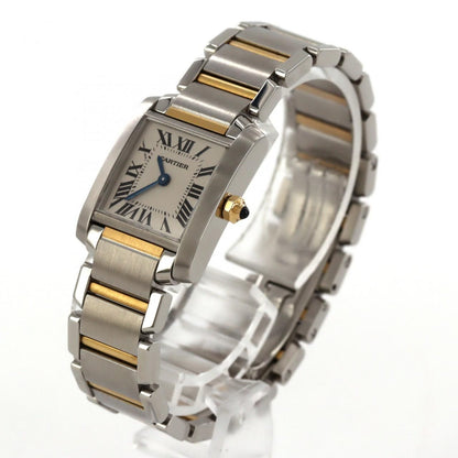 Cartier Tank Francaise SM Stainless Steel Yellow Gold Quartz Watch — view 2