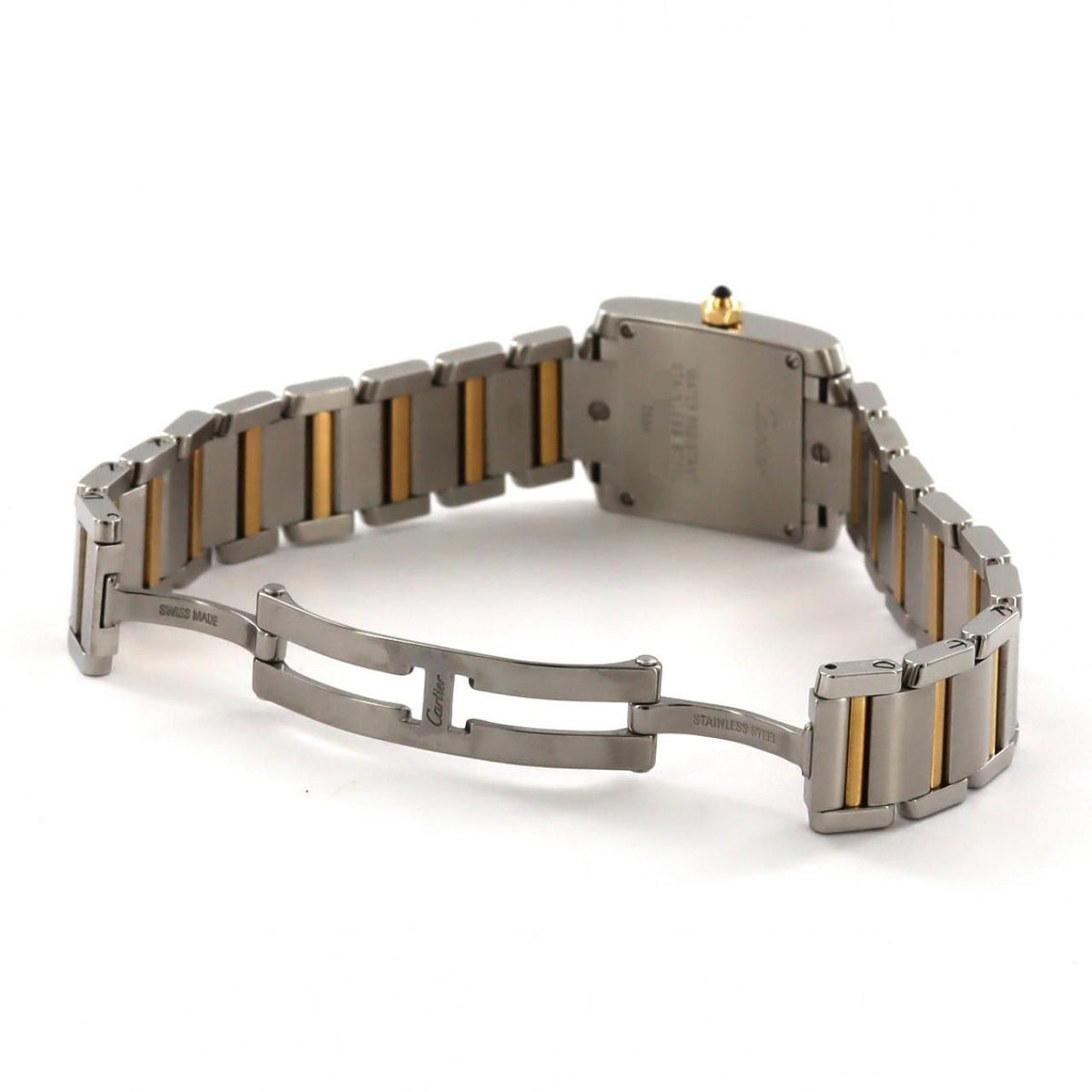 Cartier Tank Francaise SM Stainless Steel Yellow Gold Quartz Watch — view 6