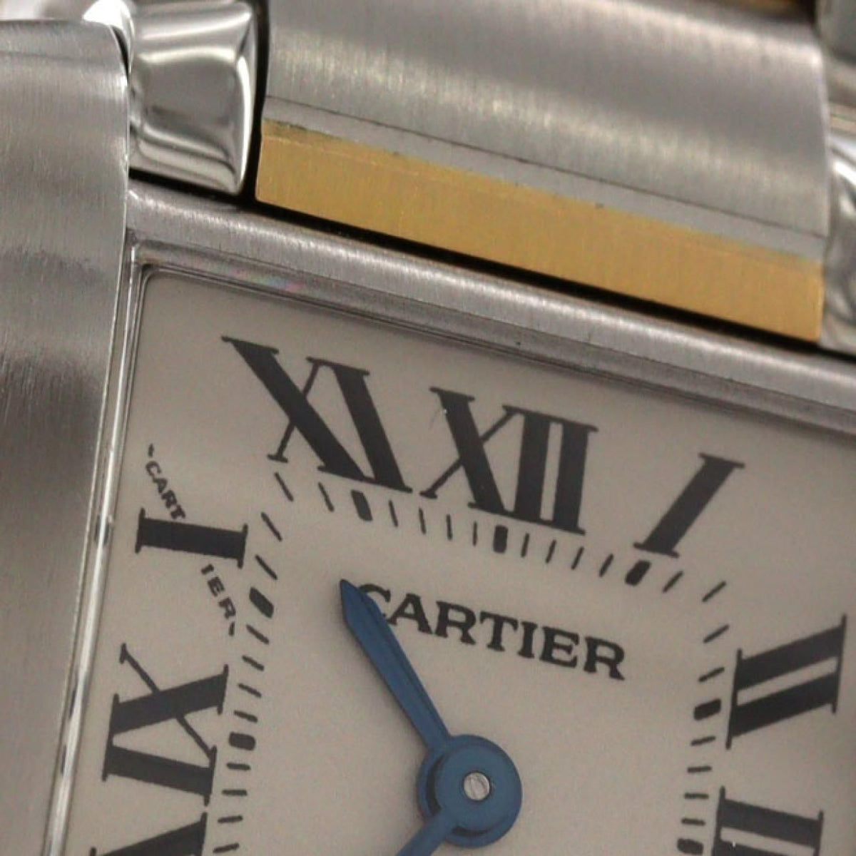 Cartier Tank Francaise SM Stainless Steel Yellow Gold Quartz Watch — view 7