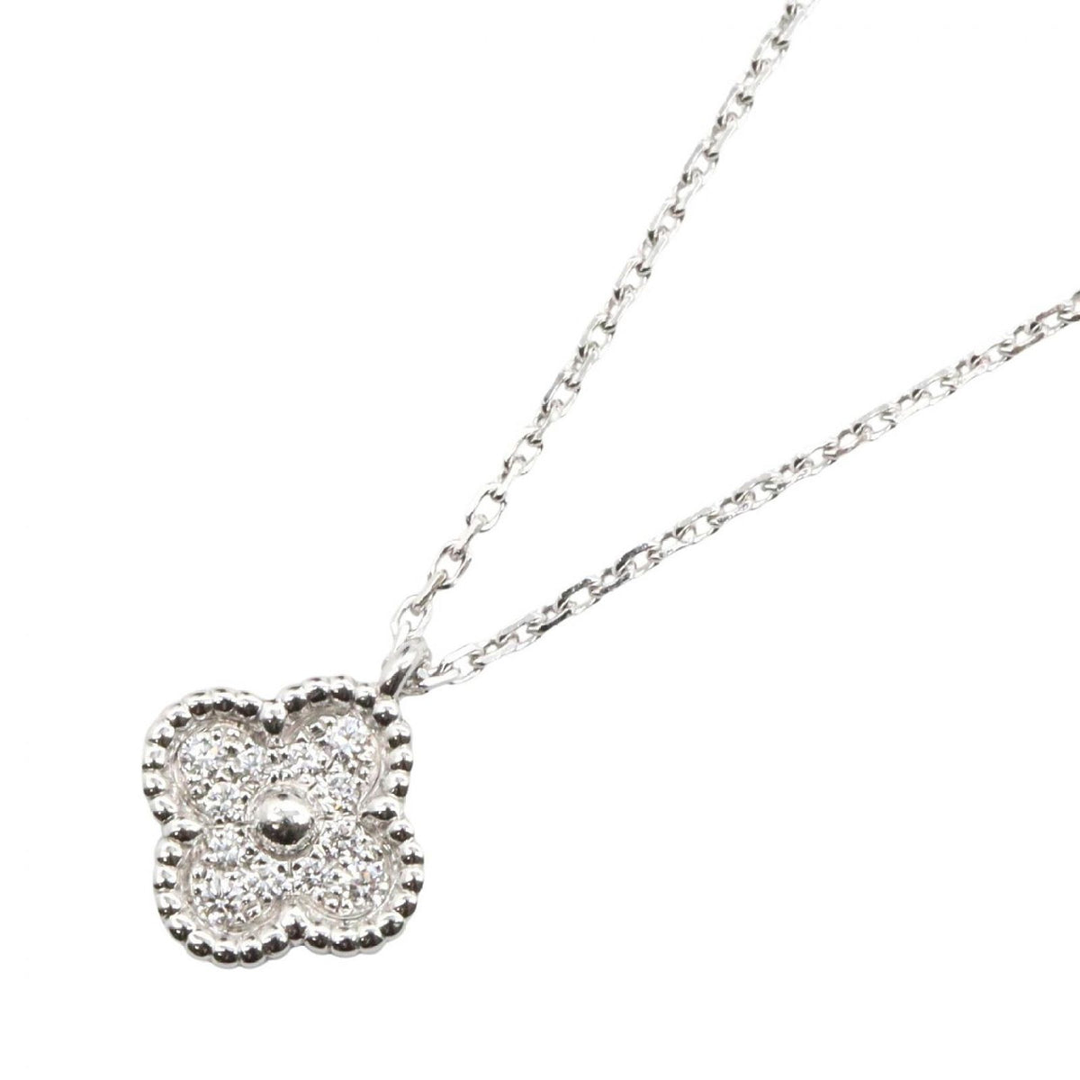 Van Cleef & Arpels Necklace Sweet Alhambra Diamond 40 18k White Gold