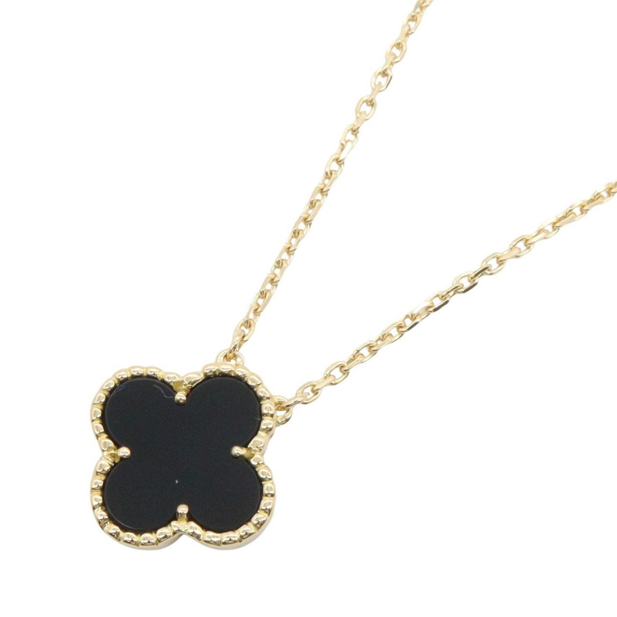 Van Cleef & Arpels Necklace Vintage Alhambra Onyx 42.5 18k