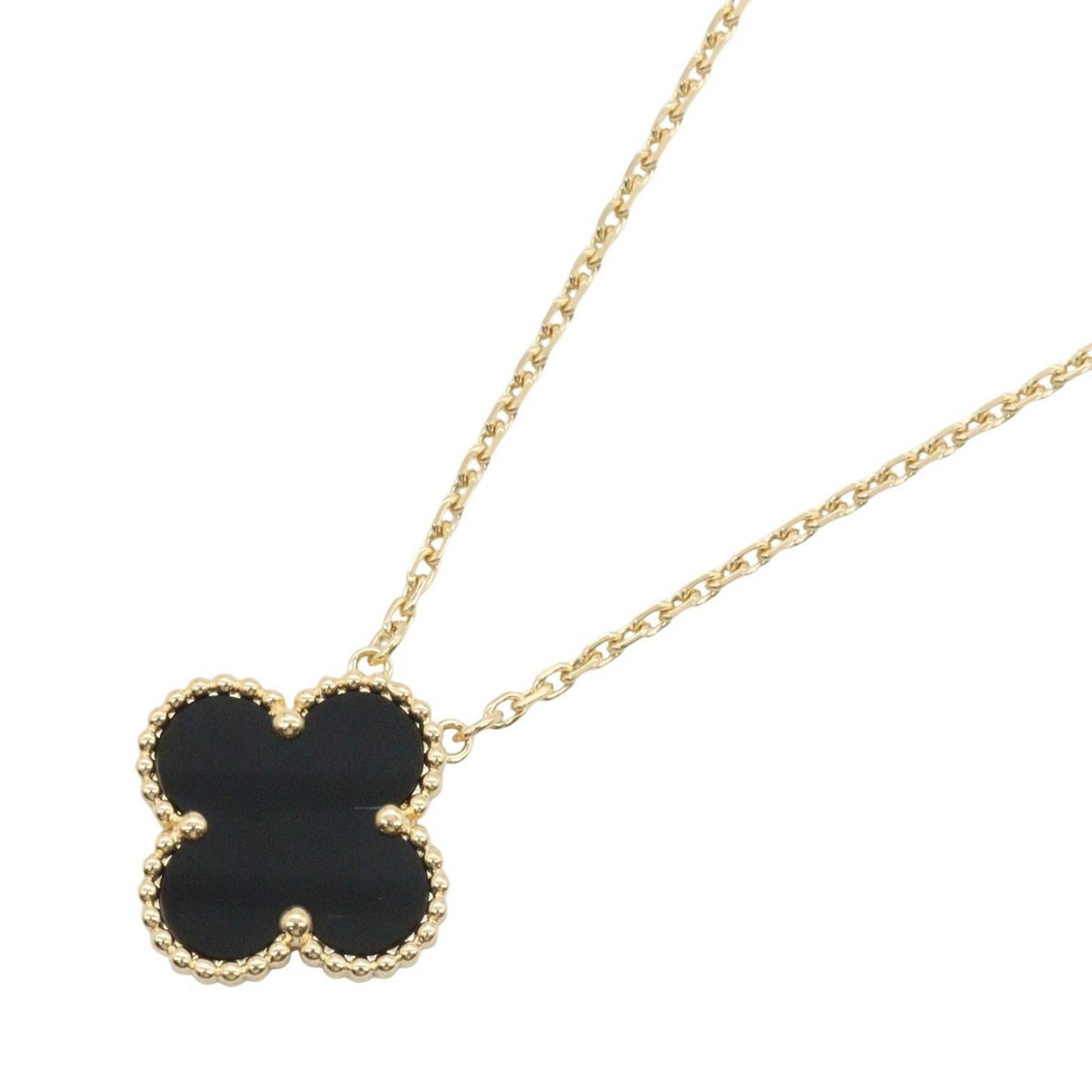 Van Cleef & Arpels Necklace Vintage Alhambra Onyx 42 18k