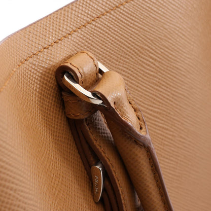 Prada Tote Bag Triangle Logo Brown Saffiano Leather 2-Way — view 7