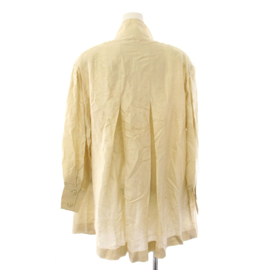 Chanel Shirt Jacket Stand Collar CC Logo Beige 34 — view 3