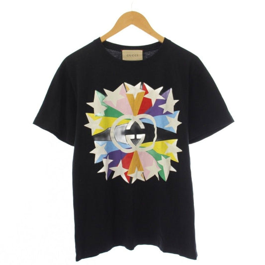 Gucci Star Burst Cotton T-Shirt Boost Short Sleeve Interlocking G Black XS